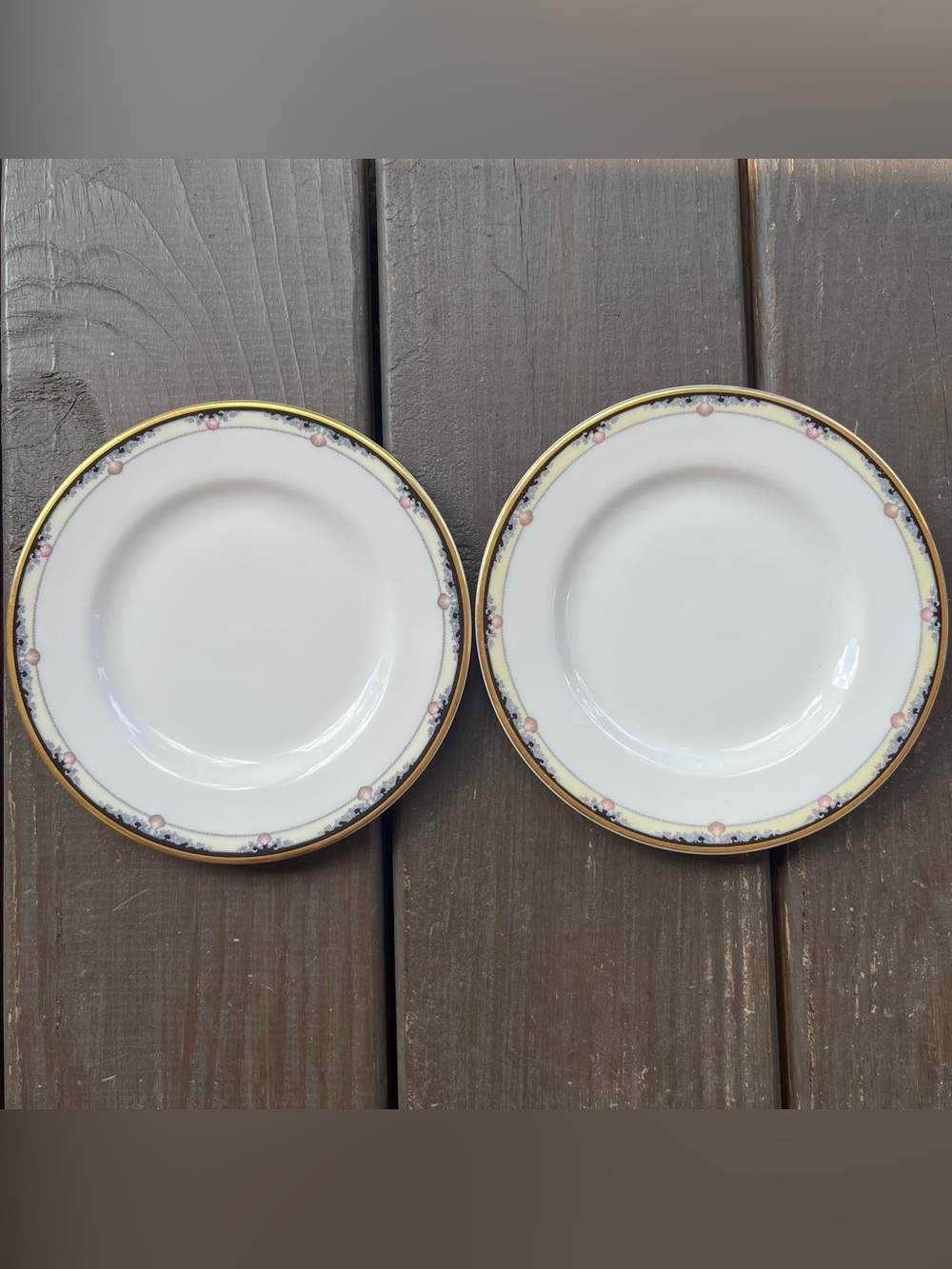 Vintage Royal Doulton 2 Rhodes Seashell Bread Dessert Plate Coastal Beach Ocean